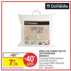 OREILLER FERME TRAITÉ ANTIACARIENS DOMÉDIA