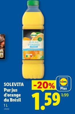 SOLEVITA Pur jus d'orange du Brésil