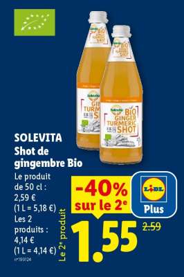 SOLEVITA Shot de gingembre Bio