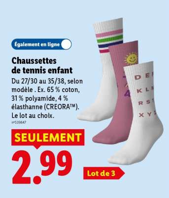 Chaussettes de tennis enfant