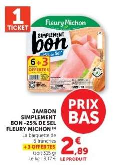 Jambon Simplement Bon -25% de Sel Fleury Michon