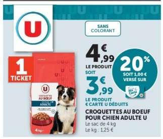 CROQUETTES AU BOEUF POUR CHIEN ADULTE U