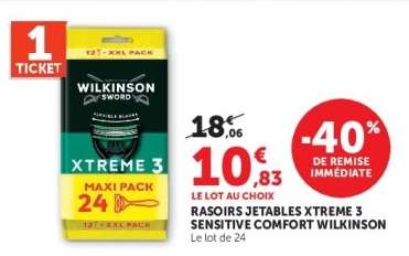 RASOIRS JETABLES XTREME 3 SENSITIVE COMFORT WILKINSON