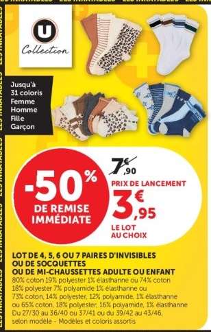 Lot de socquettes ou de mi-chaussettes