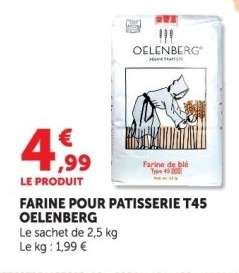 FARINE POUR PATISSERIE T45 OELENBERG