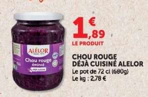 CHOU ROUGE DÉJÀ CUISINÉ ALELOR
