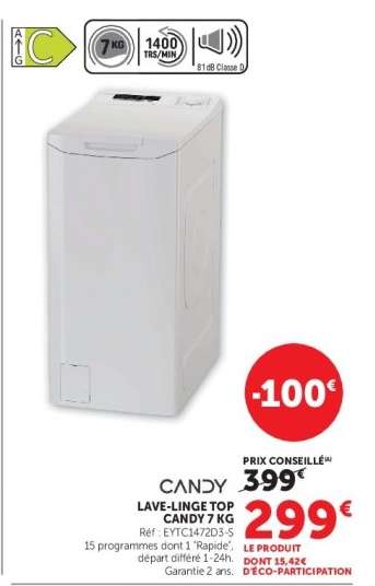 CANDY LAVE-LINGE TOP CANDY 7 KG