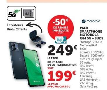 PACK SMARTPHONE MOTOROLA G84 5G + BUDS