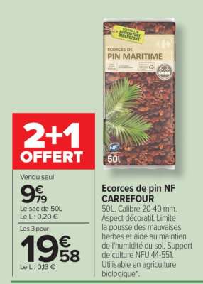 Ecorces de pin NF CARREFOUR
