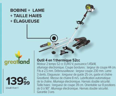 Outil 4 en 1 thermique 52cc