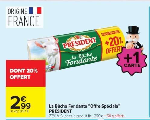 La Bûche Fondante «Offre Spéciale» PRÉSIDENT