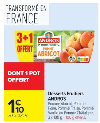 Desserts fruitiers ANDROS