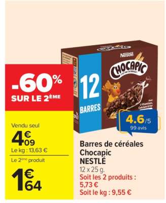 Barres De Céréales Chocapic Néstle