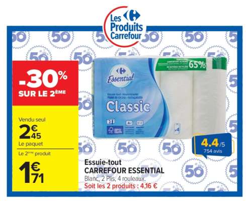 Essuie-tout CARREFOUR ESSENTIAL