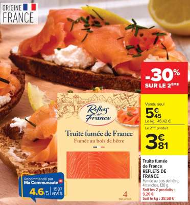 Truite fumée de France REFLETS DE FRANCE