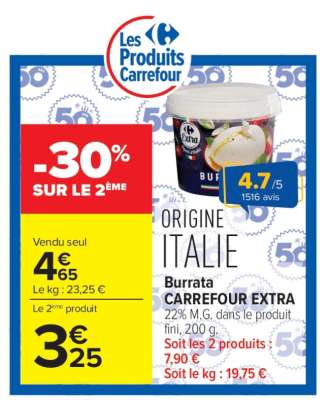 Burrata CARREFOUR EXTRA