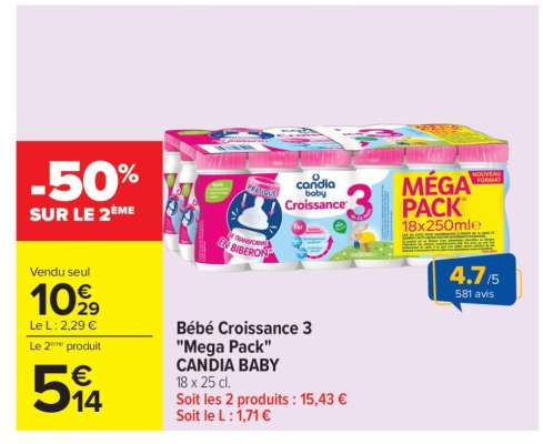 Bébé Croissance 3 "Méga Pack" CANDIA BABY