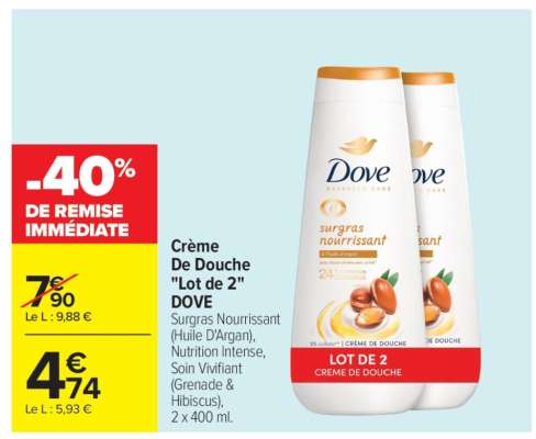 Crème de douche "Lot de 2" DOVE