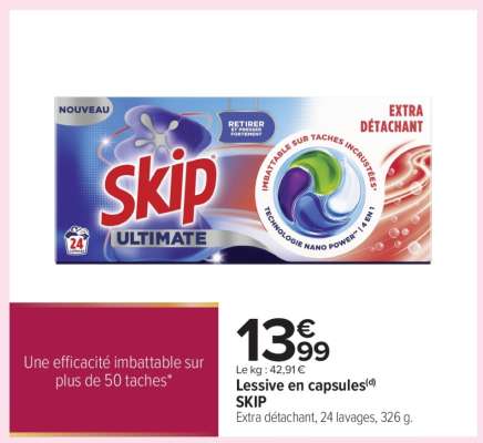 Lessive en capsules SKIP