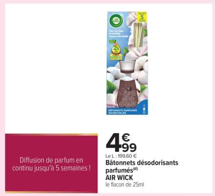 Bâtonnets désodorisants parfumés AIR WICK