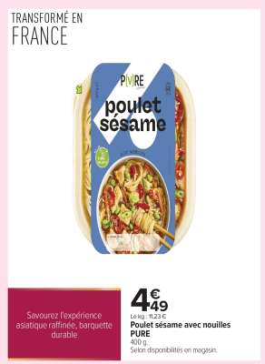 Poulet sésame avec nouilles PURE
