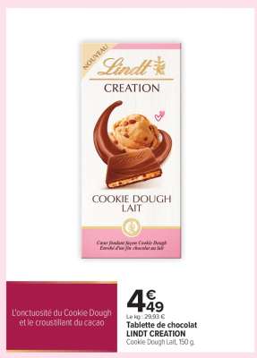 Tablette de chocolat LINDT CREATION