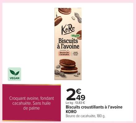 Biscuits croustillants à l'avoine KORO