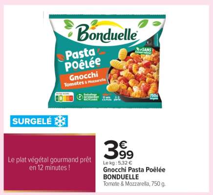 Gnocchi Pasta Poêlée BONDUELLE