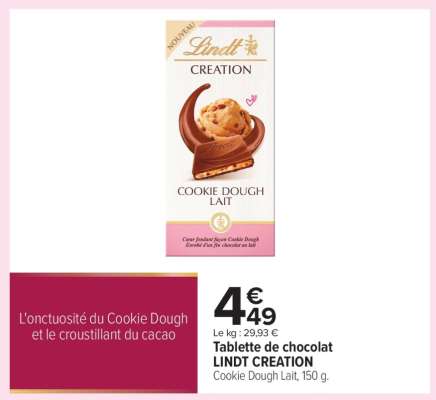 Tablette de chocolat LINDT CREATION