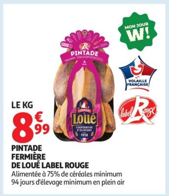 Pintade Fermière De Loué Label Rouge