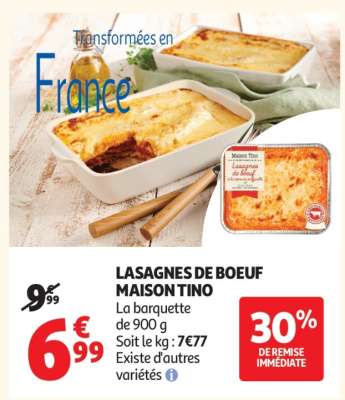 Lasagnes de bœuf MAISON TINO