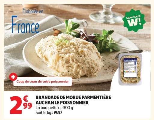 BRANDADE DE MORUE PARMENTIÈRE AUCHAN LE POISSONNIER