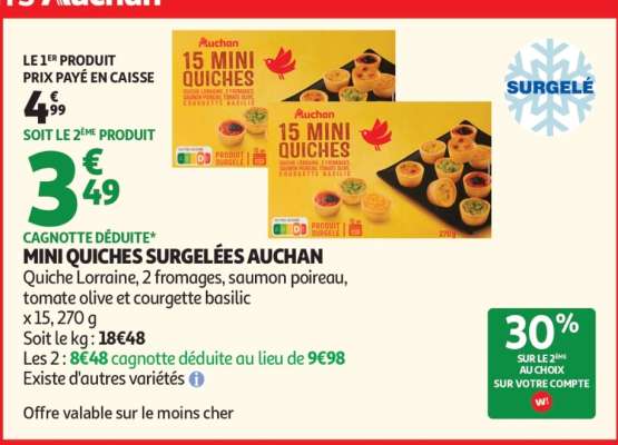 MINI QUICHES SURGELÉES AUCHAN