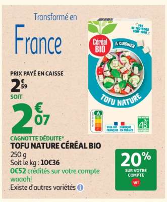 TOFU NATURE CÉRÉAL BIO
