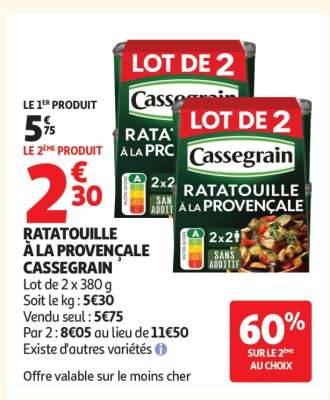 Ratatouille à la Provençale Cassegrain