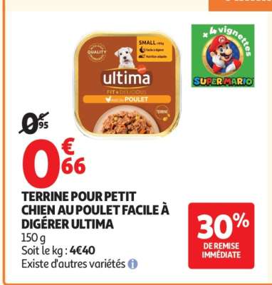 TERRINE POUR PETIT CHIEN AU POULET FACILE À DIGÉRER ULTIMA