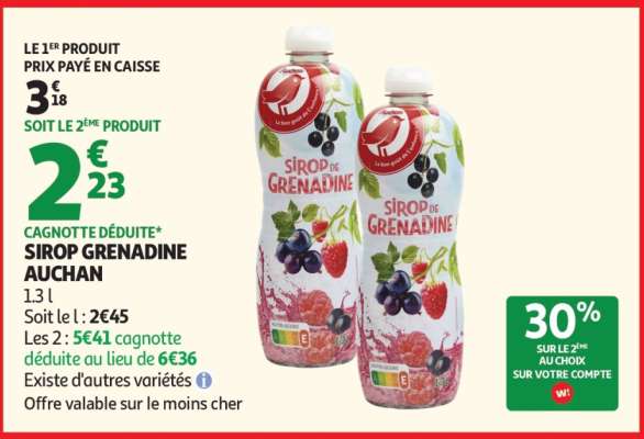 SIROP GRENADINE AUCHAN