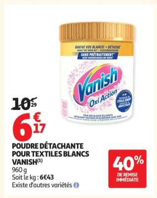 POUDRE DÉTACHANTE POUR TEXTILES BLANCS VANISH