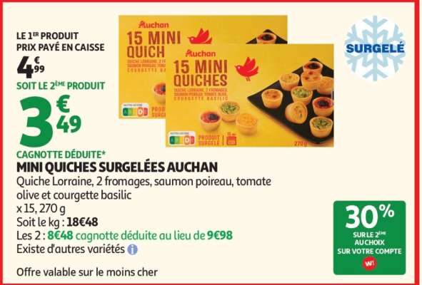 MINI QUICHES SURGELÉES AUCHAN