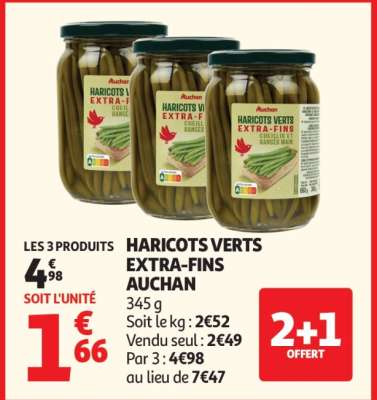 Haricots Verts Extra Fins Auchan