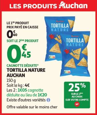 TORTILLA NATURE AUCHAN