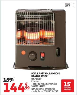 POÊLE À PÉTROLE À MÈCHE HEATOR R150C