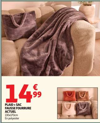 PLAID + SAC FAUSSE FOURRURE ACTUEL