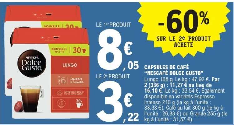 CAPSULES DE CAFÉ "NESCAFÉ DOLCE GUSTO"