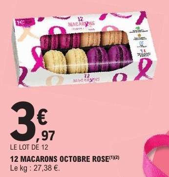 12 MACARONS OCTOBRE ROSE