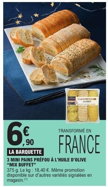 3 MINI PAINS PRÉFOU À L'HUILE D'OLIVE "MIX BUFFET"