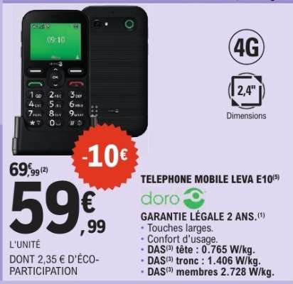 TELEPHONE MOBILE LEVA E10