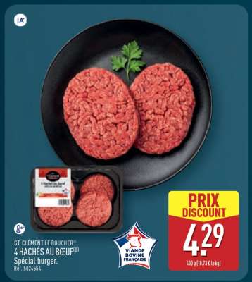 ST-CLÉMENT LE BOUCHER® 4 HACHÉS AU BŒUF