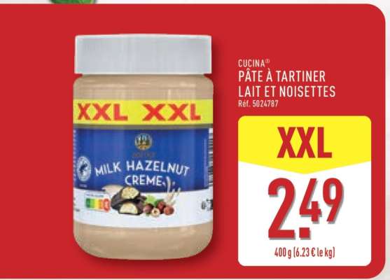 Cucina Pâte à Tartiner Lait et Noisettes