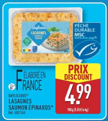 DAYLICIOUS® LASAGNES SAUMON ÉPINARDS